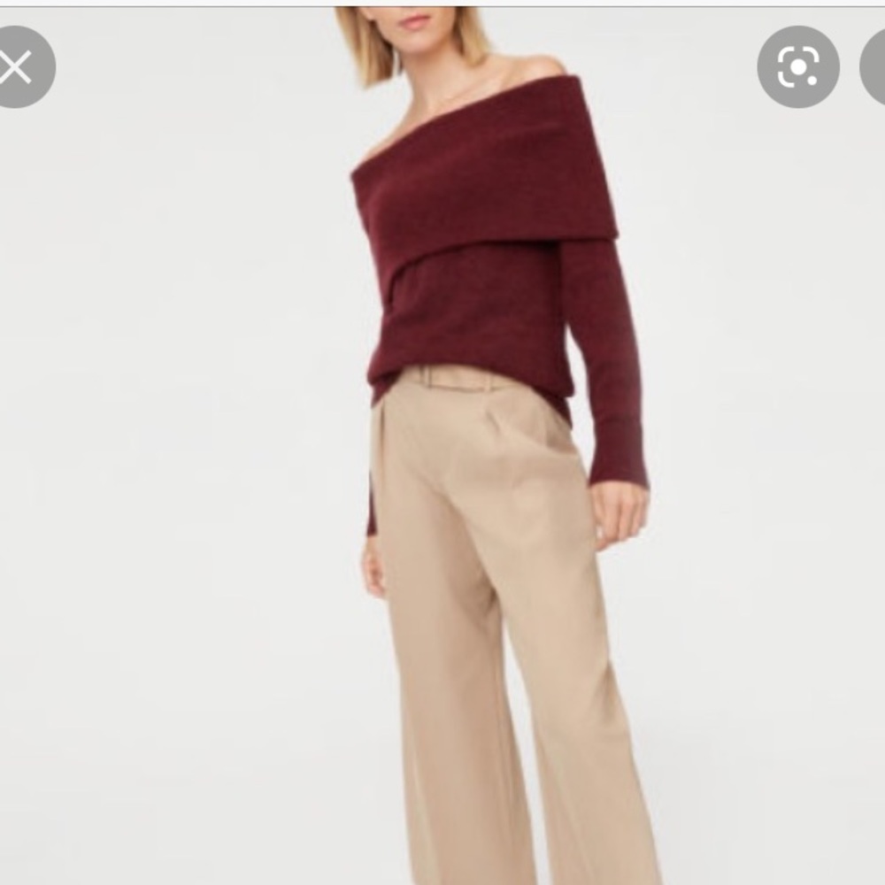 Beautiful burgundy Off-the-Shoulder Club Monaco Sweater